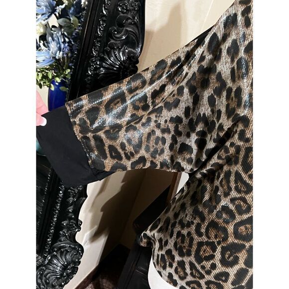 Alberto Makali Animal Print Butterfly Sleeve Cowl Neck Blouse Size X-Small - Picture 3 of 5